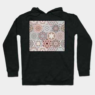 Hexagonal Oriental and ethnic motifs in patterns. Hoodie